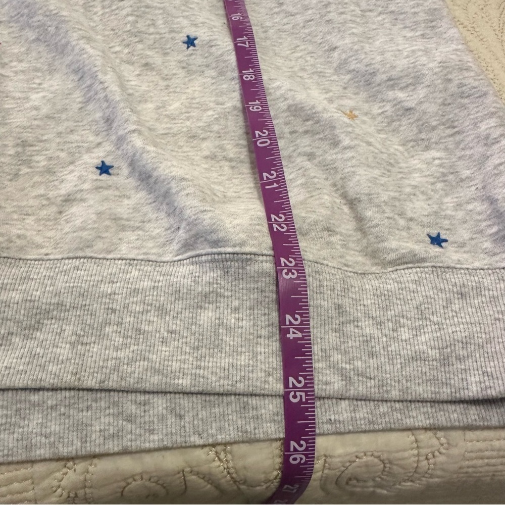 Grey oversized cozy women’s crew neck sweatshirt comfy relaxed tiny stars XL - Picture 8 of 8